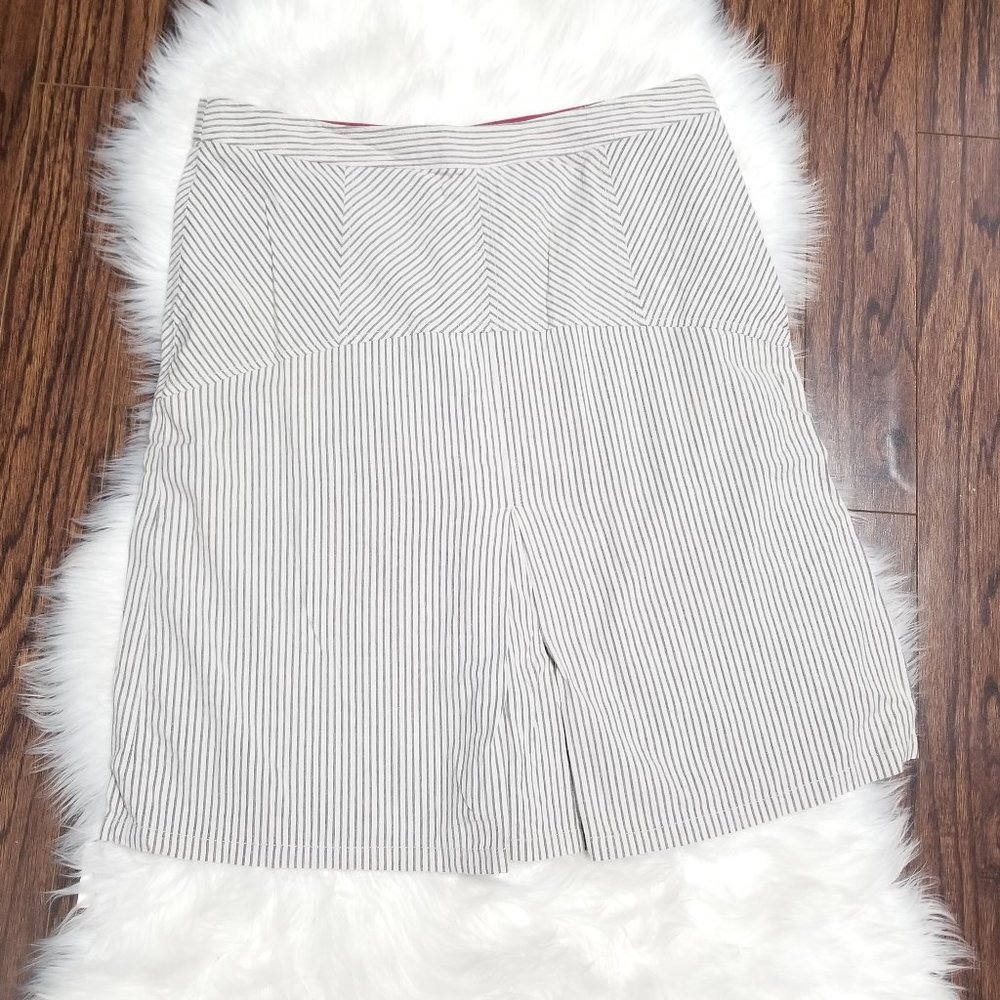 Point Zero Vintage Ivory Gray Pinstripe 97% Cotton Y2K Skirt Preppy Size 10US